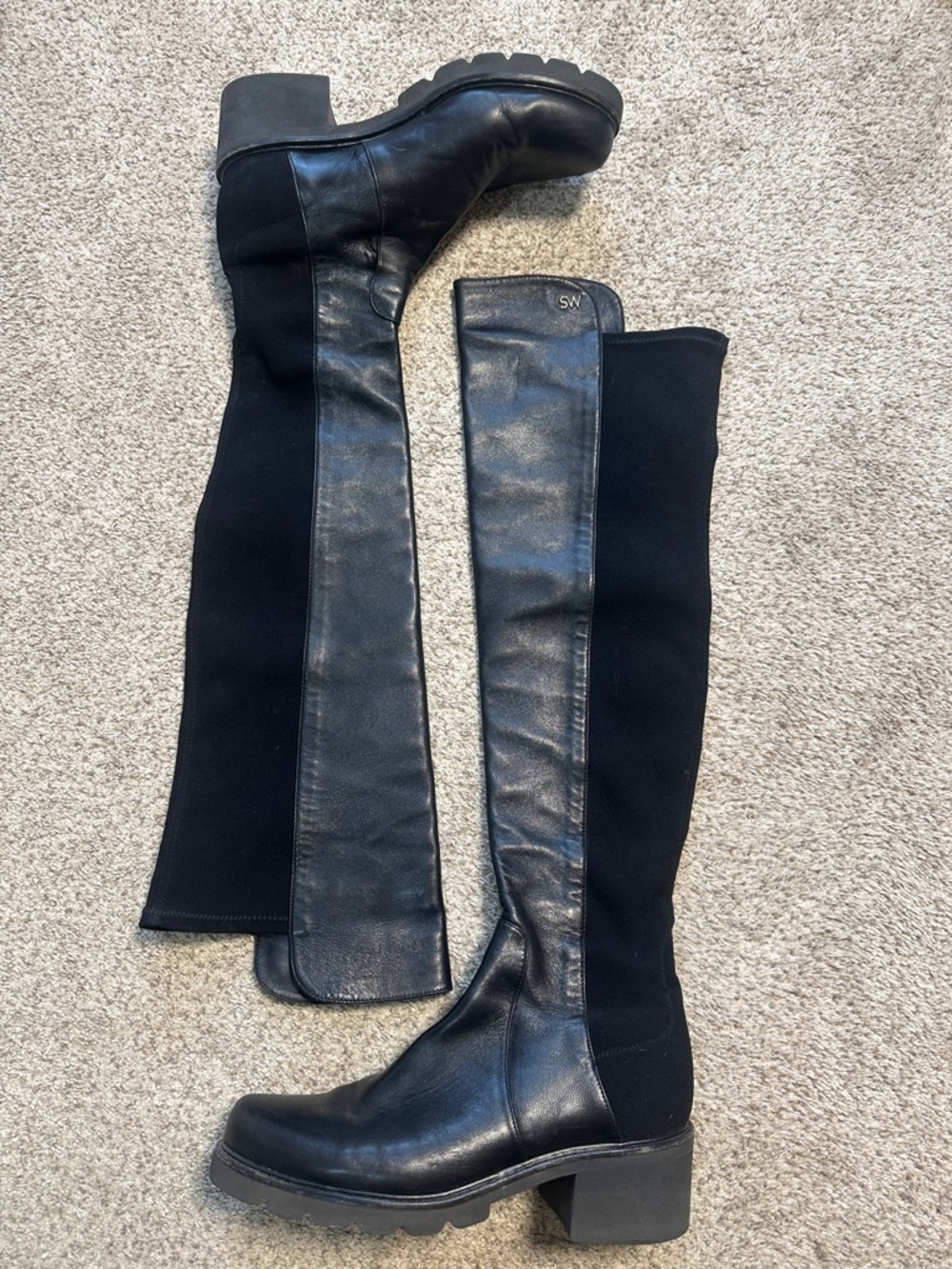 Stuart Weitzman 5050 Black Over the Knee Boots